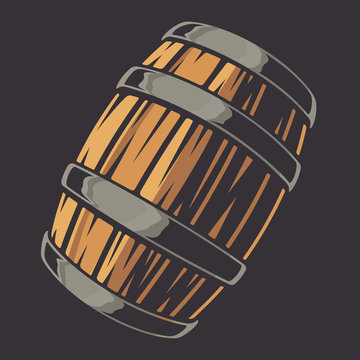 recommend clip art: .Vector illustration of a beer barrel on a dark background