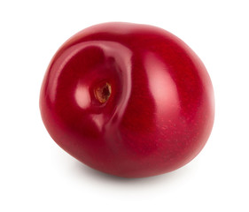 Sweet red cherries isolated on white background macro