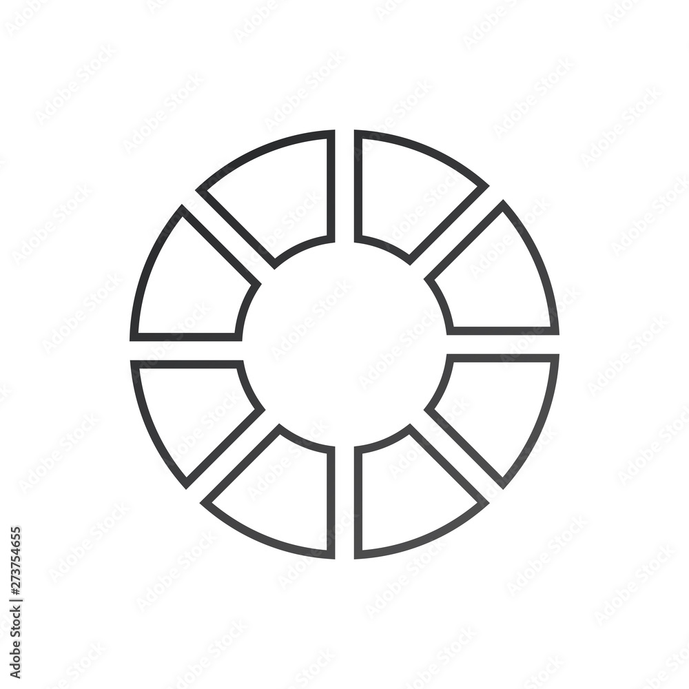 Aufkleber infographic circle. process chart. vector diagram with 8 options. can be used for graph, presentatio