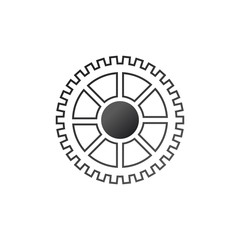 Gears settings icon. Cogwheel gear mechanism. Vector illustration isolated on white background