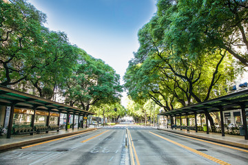 Metrobus station at Av. Paseo Colon in Buenos Aires, Argentina.