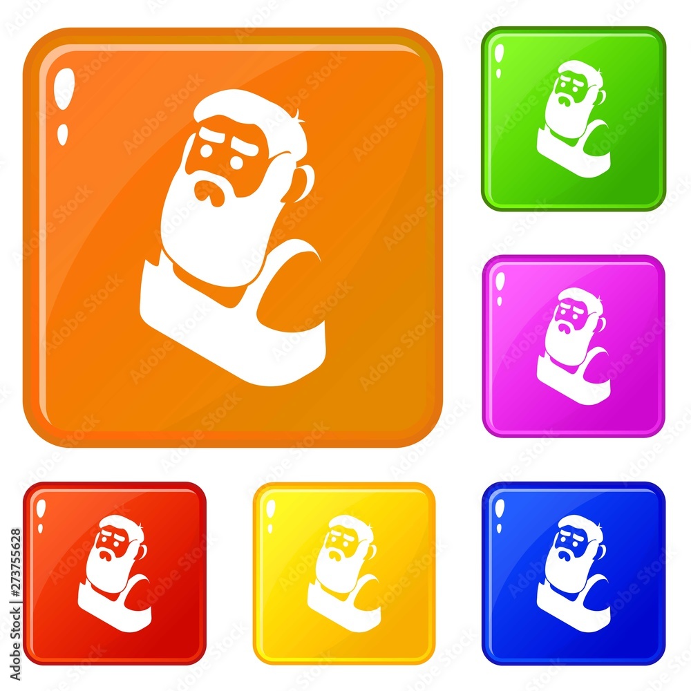 Poster blacksmith icons set collection vector 6 color isolated on white background