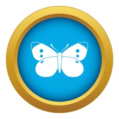 Butterfly icon blue vector isolated on white background for any design