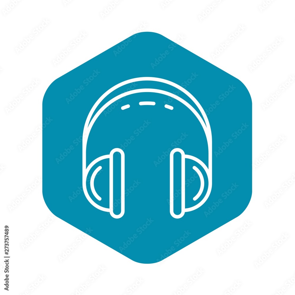 Poster retro headset icon. outline retro headset vector icon for web design isolated on white background