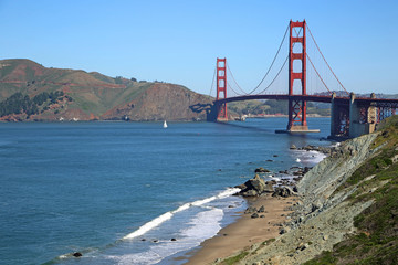 Golden Gate Bridge from Baker bridge - San Francisco, California