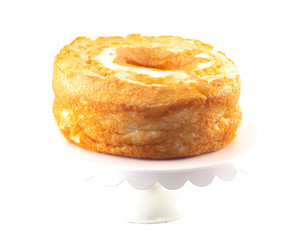 An Angel Food Cake Isolated on a White Background