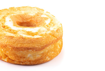 An Angel Food Cake Isolated on a White Background