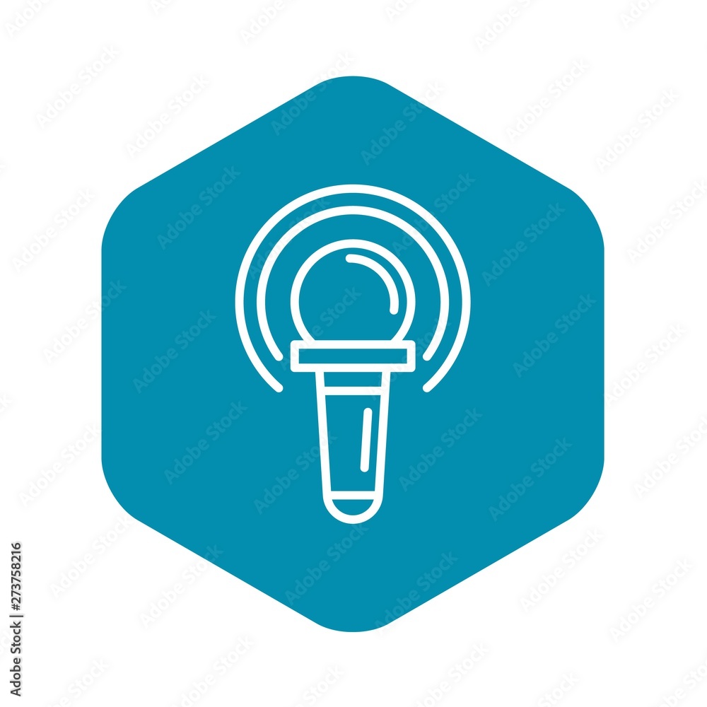 Poster microphone icon. outline microphone vector icon for web design isolated on white background
