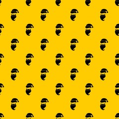 Fototapeta premium Santa hat, mustache and beard in simple style on a white background vector illustration