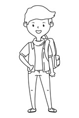 Boy cartoon of school design