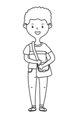 Boy cartoon of school design