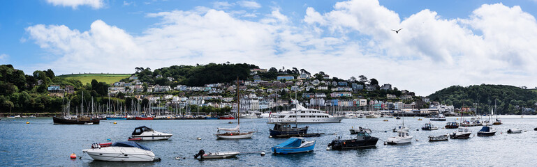 Fototapeta na wymiar Panorama of Kingswear from Dartmouth, Devon, England, Europe