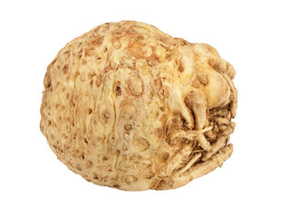 Fresh celery root isolated on white background