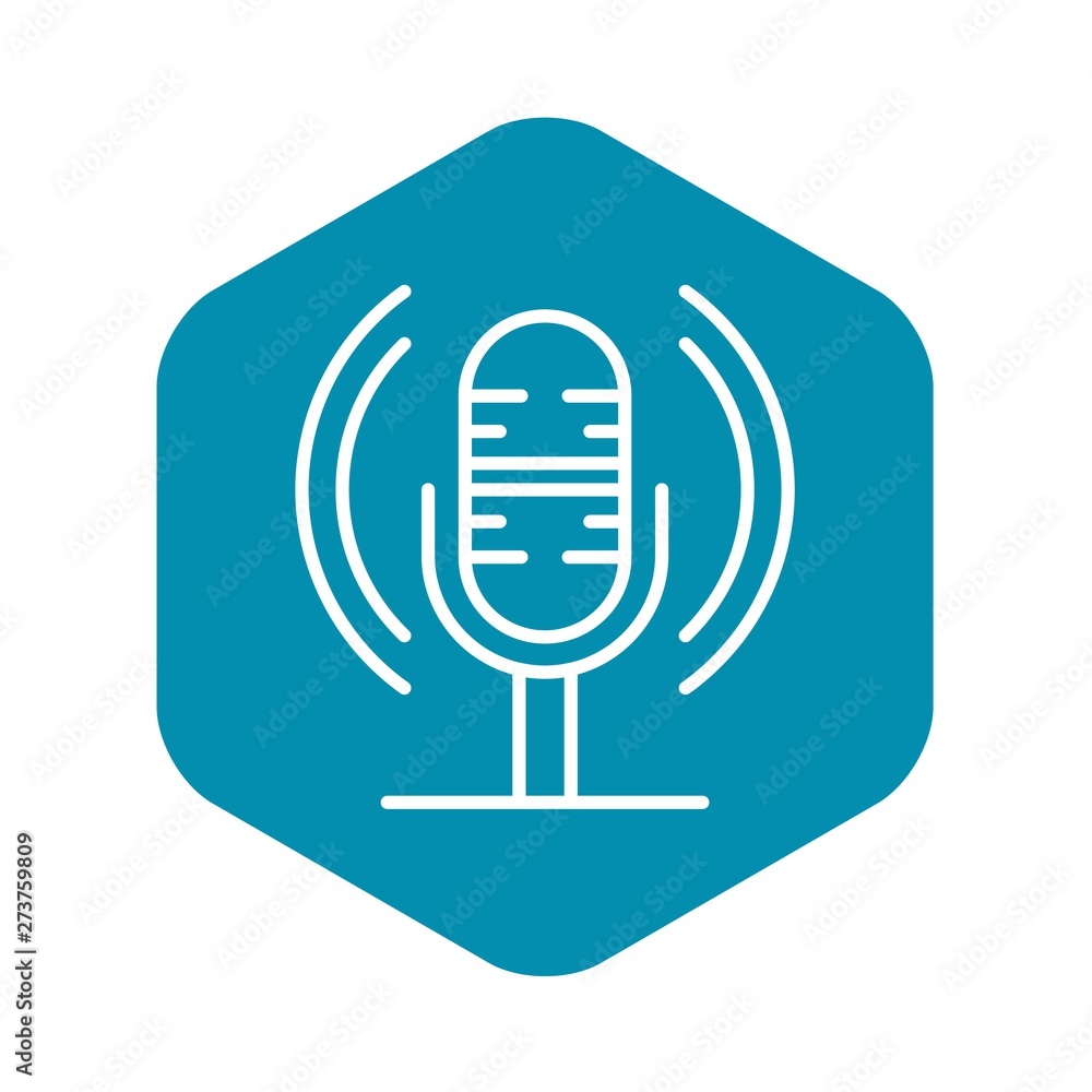 Poster loud microphone icon. outline loud microphone vector icon for web design isolated on white backgroun
