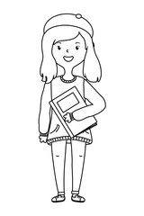 Girl cartoon of school design