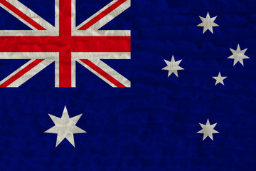 beautiful national flag of australia on soft background texture of knitted wool fine wavy linen