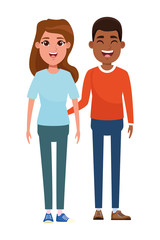 couple avatar cartoon character portrait