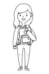 Girl cartoon of school design