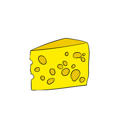 Cartoon cheese. Vector illustration. Food.