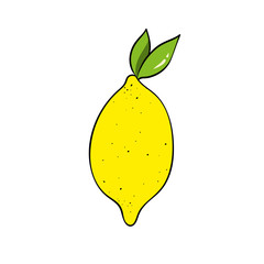 Cartoon lemon. Froot. Food and drink. Vector.