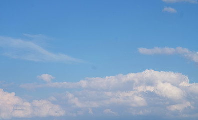 blue sky and clouds on a clear sunny summer day