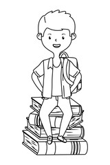 Boy cartoon of school design