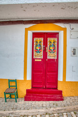 Beautiful traditional door painted in red