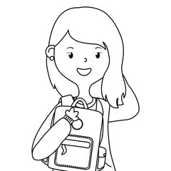 Girl cartoon of school design