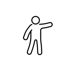 Obraz premium Man outline icon made gesture hand