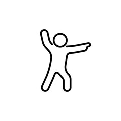Man outline icon made gesture hand
