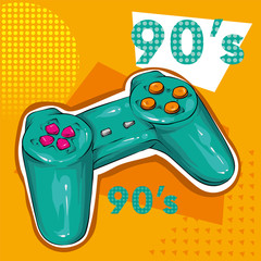 Gamepad for a console game. Game controller. Vector illustration for printing on T-shirts, flyers and stuff. Hipster.