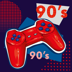 Gamepad for a console game. Game controller. Vector illustration for printing on T-shirts, flyers and stuff. Hipster.