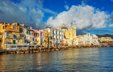 Ischia town waterfront, Naples, Italy