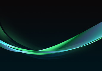 Abstract background waves. Black, blue and green abstract background