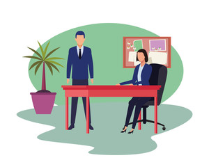 Fototapeta premium business people avatars cartoon character