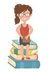 Girl cartoon of school design
