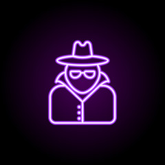 Anonimity neon icon. Elements of bitcoin blockchain set. Simple icon for websites, web design, mobile app, info graphics