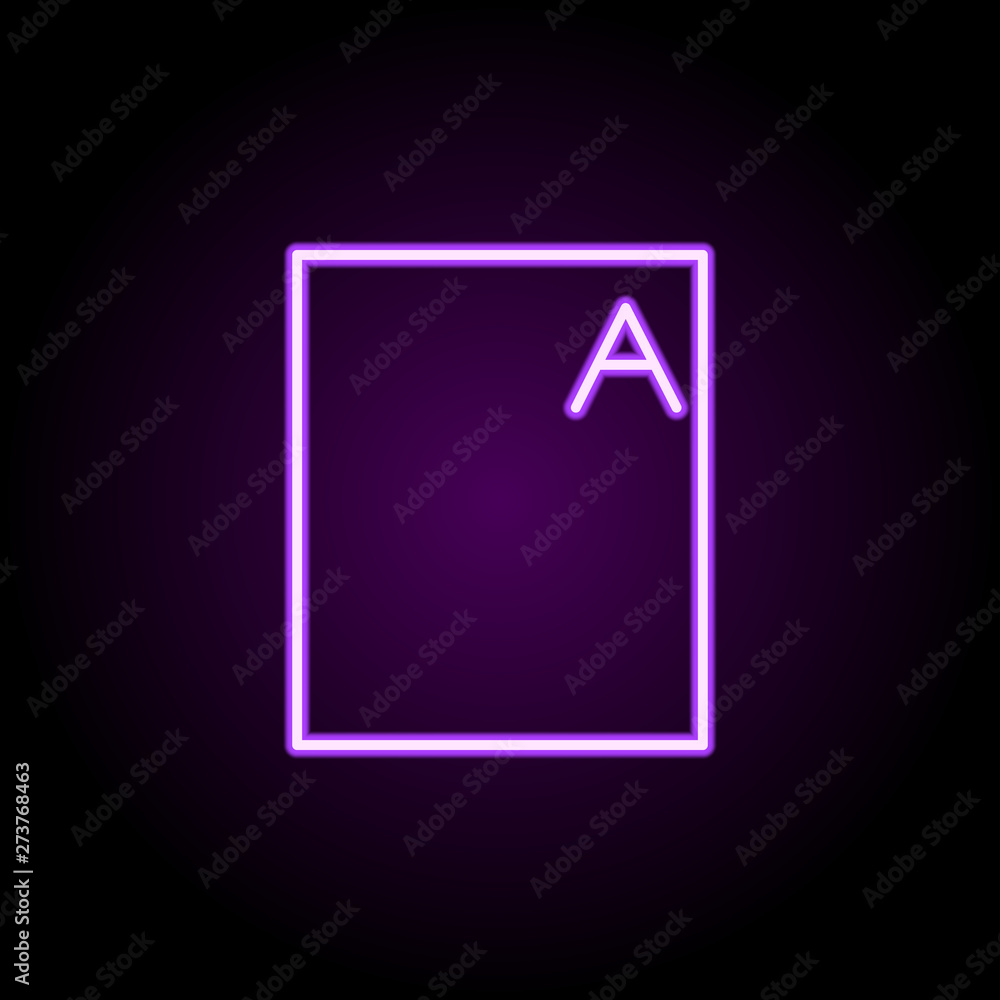 Poster editorial, files neon icon. elements of editorial design set. simple icon for websites, web design, 