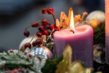 christmas decoration with candle