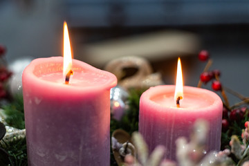 red candles on background