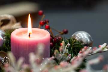 christmas decoration with candle