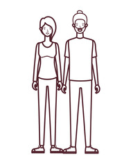 silhouette of couple in white background character