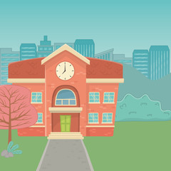 School building design vector illustration