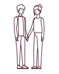 silhouette of couple in white background character
