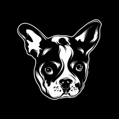 Vector hand drawn illustration of bulldog .