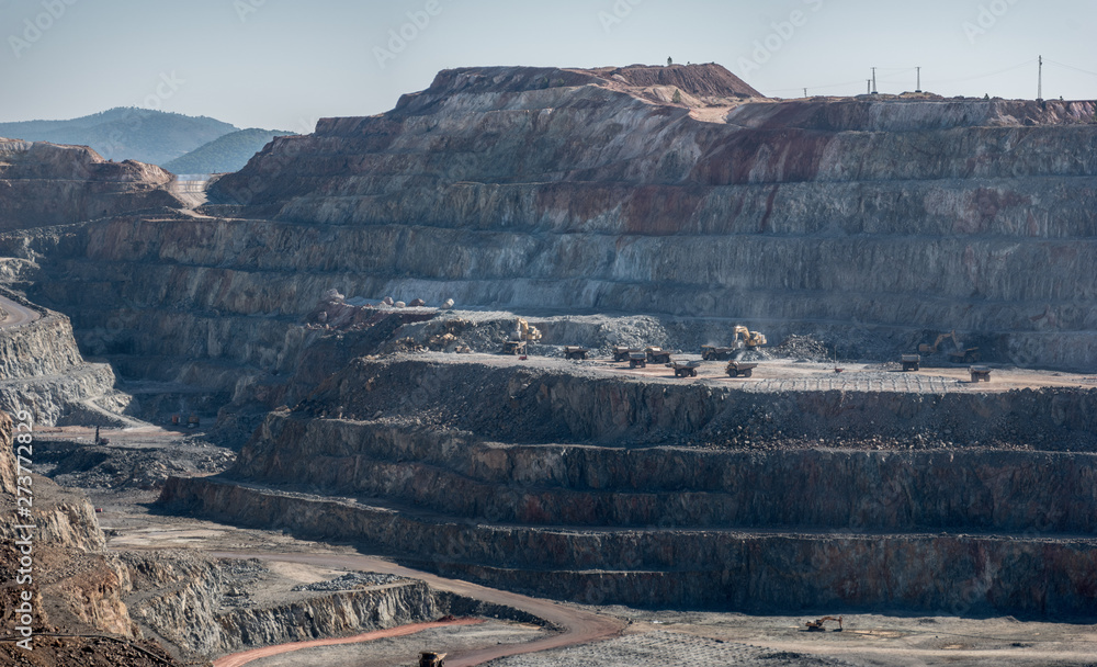 Wall mural Destructive strip mining operation located in Minas de Riotinto, Spain