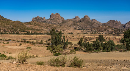 Naklejka premium Landscape in Gheralta in Tigray, Northern Ethiopia.