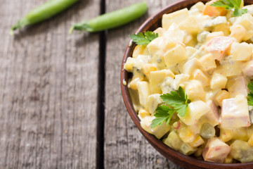 Traditional Mayonnaise Russian salad olivier