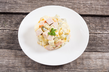 Traditional Mayonnaise Russian salad olivier
