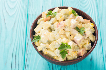 Traditional Mayonnaise Russian salad olivier